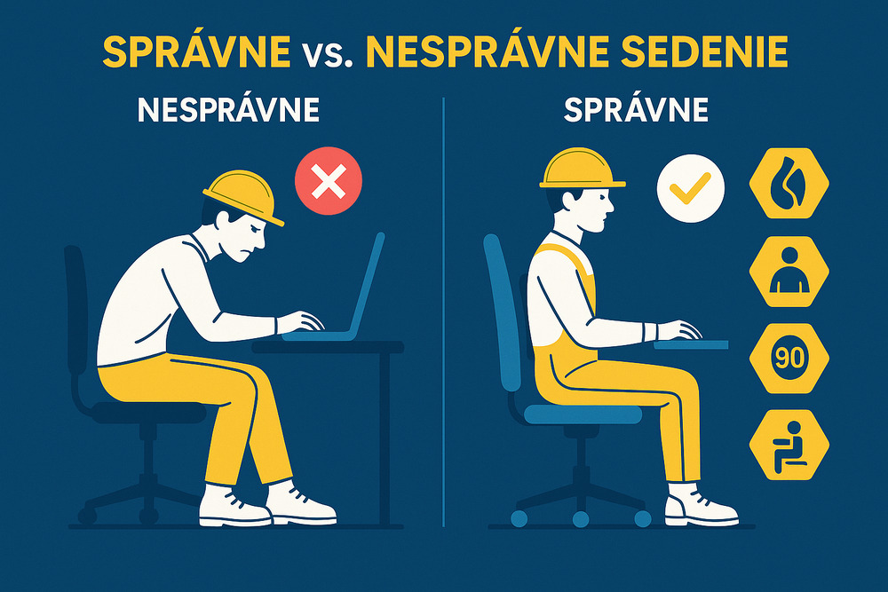 Správne vs. nesprávne sedenie – infografika